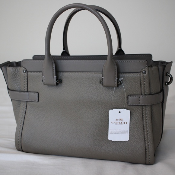 Coach Swagger 27 Pebble Leather in Grey NWT - Picture 5 of 8
